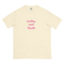 Load image into Gallery viewer, COFFEE AND THRIFT PINK Lettering Unisex garment-dyed heavyweight t-shirt thrifting addict shopping