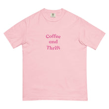 Load image into Gallery viewer, COFFEE AND THRIFT PINK Lettering Unisex garment-dyed heavyweight t-shirt thrifting addict shopping