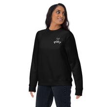 Load image into Gallery viewer, S POET Pink Bow Black Collegiate Text Premium Sweatshirt