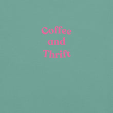 Load image into Gallery viewer, Seafoam / S COFFEE AND THRIFT PINK Lettering Unisex garment-dyed heavyweight t-shirt thrifting addict shopping