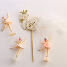 Load image into Gallery viewer, Cake Topper Swan Lake Gold and Feather Cake Topper (single)