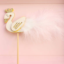 Load image into Gallery viewer, Cake Topper Swan Lake Gold and Feather Cake Topper (single)