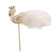 Load image into Gallery viewer, Cake Topper Swan Lake Gold and Feather Cake Topper (single)