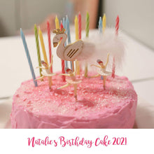 Load image into Gallery viewer, Cake Topper Swan Lake Gold and Feather Cake Topper (single)