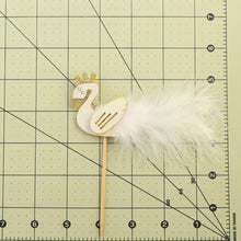 Load image into Gallery viewer, Cake Topper Swan Lake Gold and Feather Cake Topper (single)