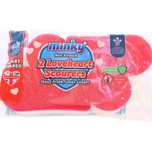 Load image into Gallery viewer, Cleaning Products Pink and White Heart-Shaped Thick Sponges Pack of 2 by Minky
