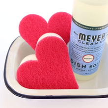 Load image into Gallery viewer, Cleaning Products Pink and White Heart-Shaped Thick Sponges Pack of 2 by Minky
