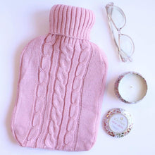 Load image into Gallery viewer, Hot Water Bottle French Pink Knit Sweater Cover 2L Hot Water Bottle