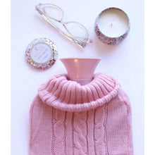 Load image into Gallery viewer, Hot Water Bottle French Pink Knit Sweater Cover 2L Hot Water Bottle