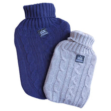 Load image into Gallery viewer, Hot Water Bottle Gray Knit Sweater Cover 1L Small Hot Water Bottle