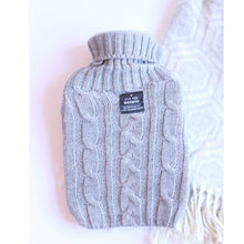 Load image into Gallery viewer, Hot Water Bottle Gray Knit Sweater Cover 1L Small Hot Water Bottle