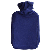 Load image into Gallery viewer, Hot Water Bottle Navy Blue Knit Cover 2L Hot Water Bottle