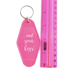 Load image into Gallery viewer, Keychain Hot Pink Hotel-Style "Bring Your Heart" Keychain