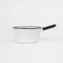 Load image into Gallery viewer, Mug Saucepan Steel Porcelain Enamelware 30.5oz Navy and White