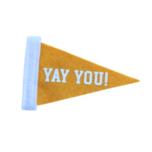 Load image into Gallery viewer, Pennant Yay You Old Gold Mini Felt Pennant