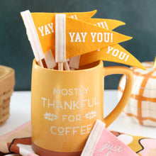 Load image into Gallery viewer, Pennant Yay You Old Gold Mini Felt Pennant FLAG on Stick
