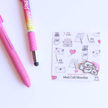 Load image into Gallery viewer, Pin Mail Call Monday Send Love Enamel Pin