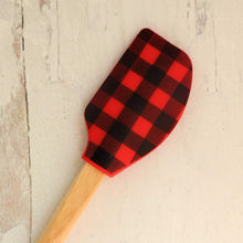 Load image into Gallery viewer, spatula Buffalo Plaid 7 Kinds--CHOOSE! Christmas Holiday Silicone Spatula with Wood Handle Gift-Ready for Hot Cocoa Bombs
