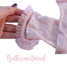 Load image into Gallery viewer, Vintage Delicate Pink Vintage Gloves with Tulle Trimming Ballerina Style
