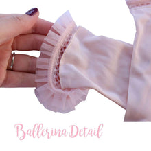 Load image into Gallery viewer, Vintage Delicate Pink Vintage Gloves with Tulle Trimming Ballerina Style