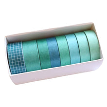 Load image into Gallery viewer, Washi Tape Ocean Japanese Recycled Washi Tape Palette Set