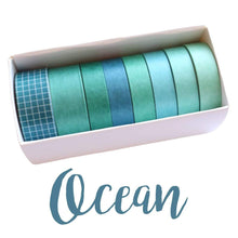 Load image into Gallery viewer, Washi Tape Ocean Japanese Recycled Washi Tape Palette Set