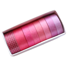 Load image into Gallery viewer, Washi Tape Red Rose Japanese Recycled Washi Tape Palette Set