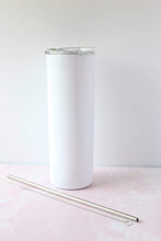 Load image into Gallery viewer, White Skinny 20oz. Stainless Steel Tumbler, Travel Coffee Mug for Vinyl Stickers, Personalize