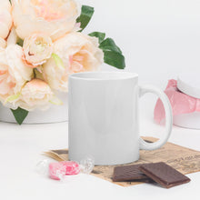 Load image into Gallery viewer, 11 oz Caffeine Crazy hashtag pink on white glossy mug
