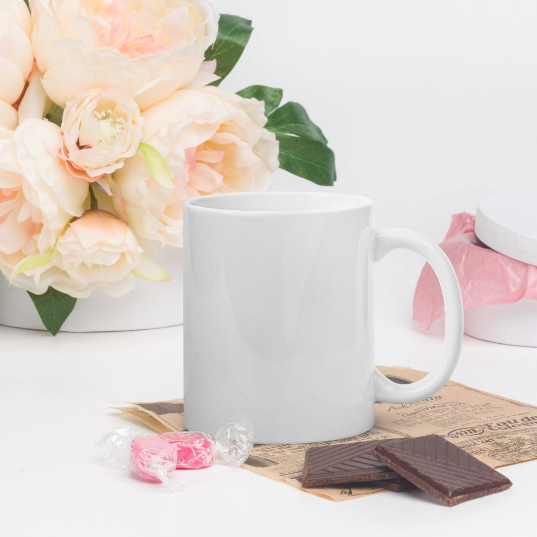 11 oz Caffeine Crazy hashtag pink on white glossy mug