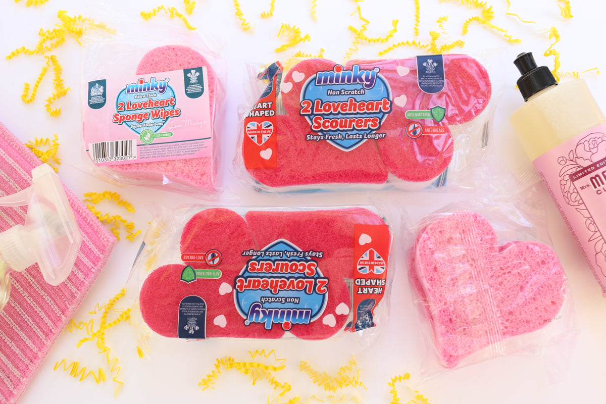 Minky Love Heart Sponges - Pack of 2