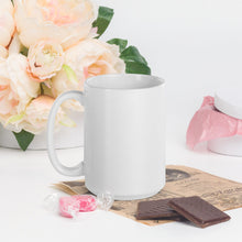 Load image into Gallery viewer, Caffeine Crazy hashtag pink on white glossy mug
