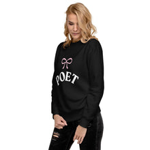 Load image into Gallery viewer, POET Pink Bow Graphic Collegiate Text Premium Sweatshirt
