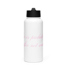 Load image into Gallery viewer, THIS IS PROBABLY COFFEE stainless steel water bottle with a straw lid
