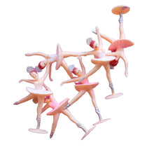 Load image into Gallery viewer, Cake Topper Vintage-Style Ballerina Cupcake Toppers Retro Pink and White Set of 6
