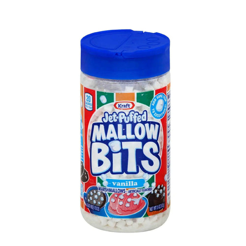 Dehydrated Mini Mallow Bits Marshmallows by Jet-Puffed Shaker Sprinkle Can-3oz. Vanilla
