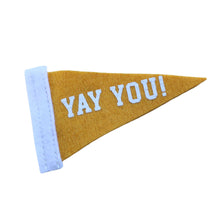 Load image into Gallery viewer, Pennant Yay You Old Gold Mini Felt Pennant MAGNET
