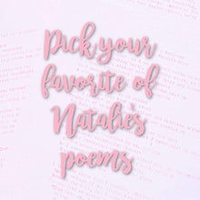 Load image into Gallery viewer, Pink Typed Poem by Natalie (Your Choice, Hand Typed by Natalie)

