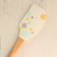 Load image into Gallery viewer, spatula Snowflakes 8 Kinds--CHOOSE! Christmas Holiday Silicone Spatula with Wood Handle Gift-Ready for Hot Cocoa Bombs
