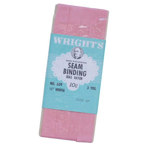 Vintage Vintage Wright's Rose 67 Seam Binding in Original Packaging Pink