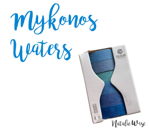 Washi Tape NEW! Mykonos Waters Japanese Recycled Washi Tape Palette Set