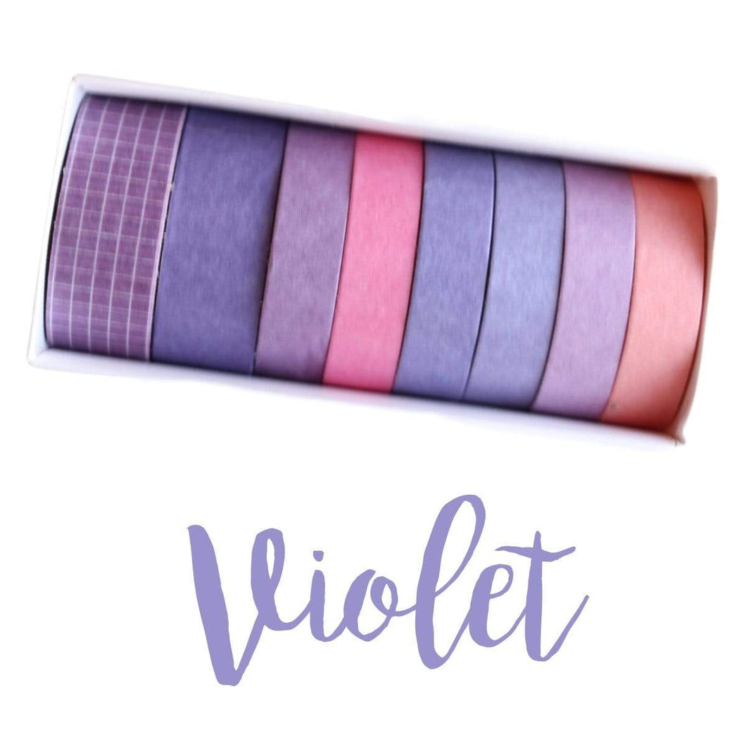 Washi Tape Violet Japanese Recycled Washi Tape Palette Set